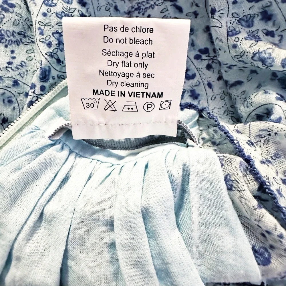 Charabia Cotton Children’s Dress Blue Floral Size 6A - Picture 6 of 6